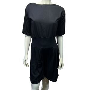 Vintage 90s Coach in Four Seasons Black Button Shoulder Romper Playsuit Size S